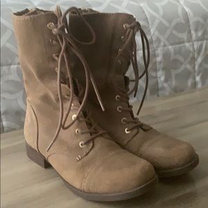 Aldo light brown suede combat boots
